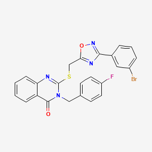 2-(((3-(3-bromophenyl)-1,2,4-oxadiazol-5-yl)methyl)thio)-3-(4-fluorobenzyl)quinazolin-4(3H)-one - 2034515-03-0