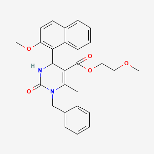 2-Methoxyethyl 1-benzyl-4-(2-methoxynaphthalen-1-yl)-6-methyl-2-oxo-1,2,3,4-tetrahydropyrimidine-5-carboxylate - 391221-96-8