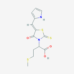 (Z)-2-(5-((1H-pyrrol-2-yl)methylene)-4-oxo-2-thioxothiazolidin-3-yl)-4-(methylthio)butanoic acid - 881546-93-6