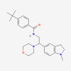 4-(tert-butyl)-N-(2-(1-methylindolin-5-yl)-2-morpholinoethyl)benzamide - 922088-81-1