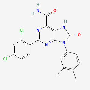 2-(2,4-dichlorophenyl)-9-(3,4-dimethylphenyl)-8-oxo-8,9-dihydro-7H-purine-6-carboxamide - 898422-41-8
