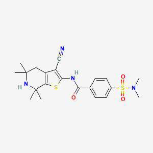 N-{3-cyano-5,5,7,7-tetramethyl-4H,5H,6H,7H-thieno[2,3-c]pyridin-2-yl}-4-(dimethylsulfamoyl)benzamide - 681438-80-2