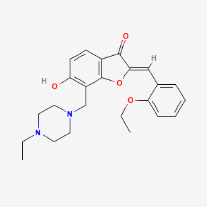 (2Z)-2-[(2-ethoxyphenyl)methylidene]-7-[(4-ethylpiperazin-1-yl)methyl]-6-hydroxy-2,3-dihydro-1-benzofuran-3-one - 869078-69-3