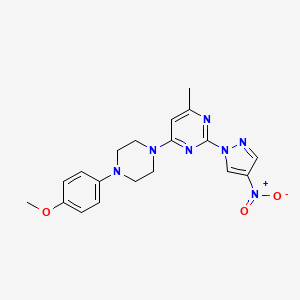 4-(4-(4-methoxyphenyl)piperazin-1-yl)-6-methyl-2-(4-nitro-1H-pyrazol-1-yl)pyrimidine - 1001502-65-3