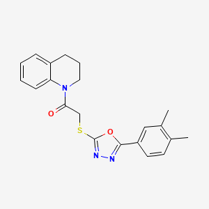 1-(3,4-dihydroquinolin-1(2H)-yl)-2-((5-(3,4-dimethylphenyl)-1,3,4-oxadiazol-2-yl)thio)ethanone - 850379-56-5