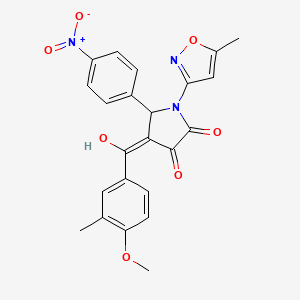3-hydroxy-4-(4-methoxy-3-methylbenzoyl)-1-(5-methylisoxazol-3-yl)-5-(4-nitrophenyl)-1H-pyrrol-2(5H)-one - 618873-71-5
