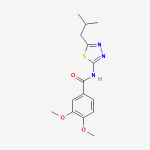 3,4-dimethoxy-N-[5-(2-methylpropyl)-1,3,4-thiadiazol-2-yl]benzamide - 636993-55-0
