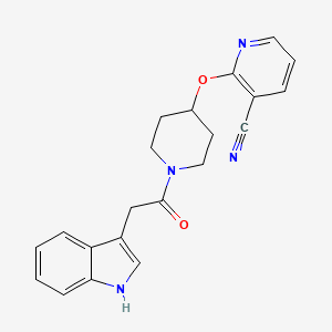 2-((1-(2-(1H-indol-3-yl)acetyl)piperidin-4-yl)oxy)nicotinonitrile - 1797224-84-0