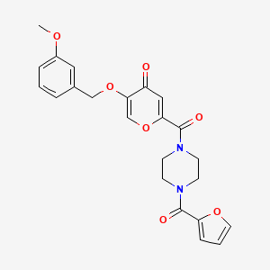2-(4-(furan-2-carbonyl)piperazine-1-carbonyl)-5-((3-methoxybenzyl)oxy)-4H-pyran-4-one - 1021258-19-4