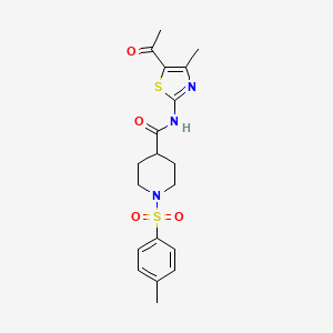 N-(5-acetyl-4-methylthiazol-2-yl)-1-tosylpiperidine-4-carboxamide - 922461-35-6