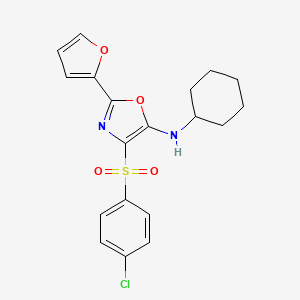 4-((4-chlorophenyl)sulfonyl)-N-cyclohexyl-2-(furan-2-yl)oxazol-5-amine - 862794-49-8