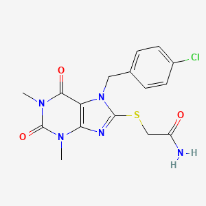 2-{[7-(4-chlorobenzyl)-1,3-dimethyl-2,6-dioxo-2,3,6,7-tetrahydro-1H-purin-8-yl]sulfanyl}acetamide - 303971-23-5