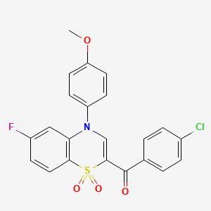 (4-chlorophenyl)[6-fluoro-4-(4-methoxyphenyl)-1,1-dioxido-4H-1,4-benzothiazin-2-yl]methanone - 1114651-22-7