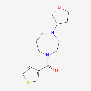 (4-(Tetrahydrofuran-3-yl)-1,4-diazepan-1-yl)(thiophen-3-yl)methanone - 2320887-97-4