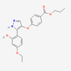 propyl 4-{[3-(4-ethoxy-2-hydroxyphenyl)-1H-pyrazol-4-yl]oxy}benzoate - 907982-55-2