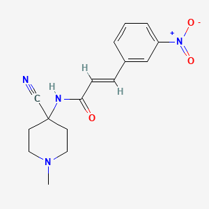(E)-N-(4-cyano-1-methylpiperidin-4-yl)-3-(3-nitrophenyl)prop-2-enamide - 1355936-97-8