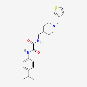 N'-[4-(propan-2-yl)phenyl]-N-({1-[(thiophen-3-yl)methyl]piperidin-4-yl}methyl)ethanediamide - 1235081-49-8
