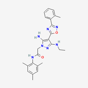 2-(5-amino-3-(ethylamino)-4-(3-(o-tolyl)-1,2,4-oxadiazol-5-yl)-1H-pyrazol-1-yl)-N-mesitylacetamide - 1172746-01-8