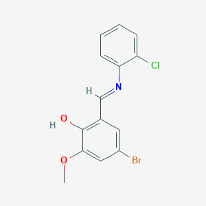 4-Bromo-2-{[(2-chlorophenyl)imino]methyl}-6-methoxybenzenol - 338750-56-4