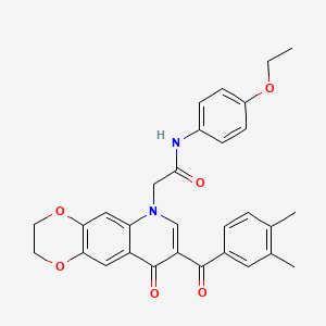 2-[8-(3,4-dimethylbenzoyl)-9-oxo-2H,3H,6H,9H-[1,4]dioxino[2,3-g]quinolin-6-yl]-N-(4-ethoxyphenyl)acetamide - 866349-80-6