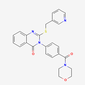 3-[4-(Morpholine-4-carbonyl)phenyl]-2-(pyridin-3-ylmethylsulfanyl)quinazolin-4-one - 422530-85-6