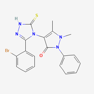 4-[3-(2-bromophenyl)-5-sulfanyl-4H-1,2,4-triazol-4-yl]-1,5-dimethyl-2-phenyl-2,3-dihydro-1H-pyrazol-3-one - 732287-94-4
