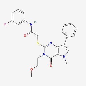 N-(3-fluorophenyl)-2-{[3-(2-methoxyethyl)-5-methyl-4-oxo-7-phenyl-3H,4H,5H-pyrrolo[3,2-d]pyrimidin-2-yl]sulfanyl}acetamide - 1111982-20-7