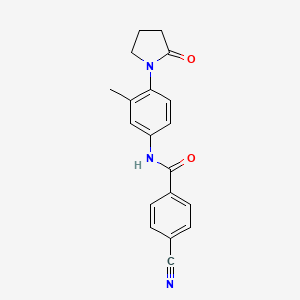 4-cyano-N-[3-methyl-4-(2-oxopyrrolidin-1-yl)phenyl]benzamide - 1210712-90-5