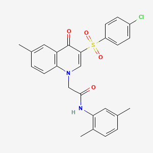 2-[3-(4-chlorobenzenesulfonyl)-6-methyl-4-oxo-1,4-dihydroquinolin-1-yl]-N-(2,5-dimethylphenyl)acetamide - 866725-57-7