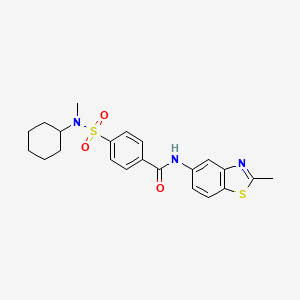 4-[cyclohexyl(methyl)sulfamoyl]-N-(2-methyl-1,3-benzothiazol-5-yl)benzamide - 683261-48-5
