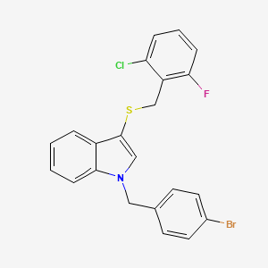 1-(4-bromobenzyl)-3-((2-chloro-6-fluorobenzyl)thio)-1H-indole - 681274-73-7