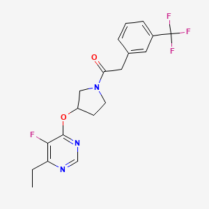 1-(3-((6-Ethyl-5-fluoropyrimidin-4-yl)oxy)pyrrolidin-1-yl)-2-(3-(trifluoromethyl)phenyl)ethanone - 2034469-41-3