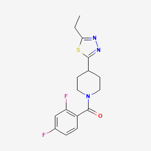 (2,4-Difluorophenyl)(4-(5-ethyl-1,3,4-thiadiazol-2-yl)piperidin-1-yl)methanone - 1105203-41-5