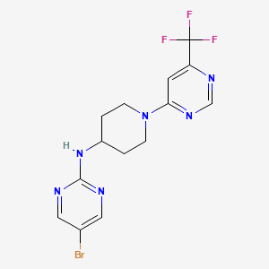 5-bromo-N-{1-[6-(trifluoromethyl)pyrimidin-4-yl]piperidin-4-yl}pyrimidin-2-amine - 2034309-93-6