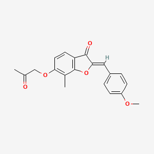(Z)-2-(4-methoxybenzylidene)-7-methyl-6-(2-oxopropoxy)benzofuran-3(2H)-one - 859666-17-4