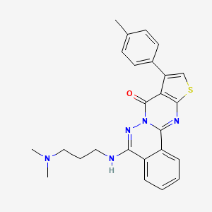 8-[3-(dimethylamino)propylamino]-13-(4-methylphenyl)-15-thia-9,10,17-triazatetracyclo[8.7.0.02,7.012,16]heptadeca-1(17),2,4,6,8,12(16),13-heptaen-11-one - 