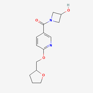 (3-Hydroxyazetidin-1-yl)(6-((tetrahydrofuran-2-yl)methoxy)pyridin-3-yl)methanone - 2034491-86-4