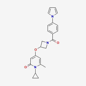 4-((1-(4-(1H-pyrrol-1-yl)benzoyl)azetidin-3-yl)oxy)-1-cyclopropyl-6-methylpyridin-2(1H)-one - 2034387-58-9