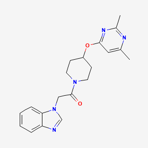 2-(1H-benzo[d]imidazol-1-yl)-1-(4-((2,6-dimethylpyrimidin-4-yl)oxy)piperidin-1-yl)ethanone - 2034497-13-5