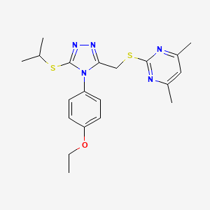 2-({[4-(4-ethoxyphenyl)-5-(propan-2-ylsulfanyl)-4H-1,2,4-triazol-3-yl]methyl}sulfanyl)-4,6-dimethylpyrimidine - 868222-27-9