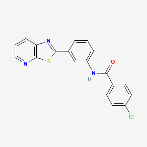 4-chloro-N-(3-(thiazolo[5,4-b]pyridin-2-yl)phenyl)benzamide - 863592-64-7