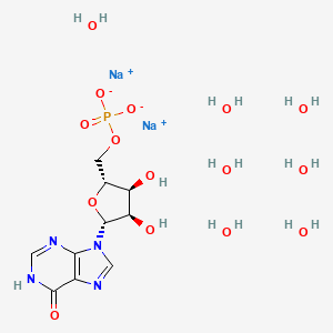 disodium;[(2R,3S,4R,5R)-3,4-dihydroxy-5-(6-oxo-1H-purin-9-yl)oxolan-2-yl]methyl phosphate;heptahydrate - 849725-39-9