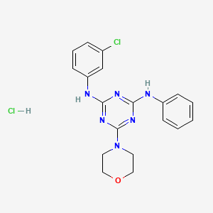 N2-(3-chlorophenyl)-6-morpholino-N4-phenyl-1,3,5-triazine-2,4-diamine hydrochloride - 1179420-99-5