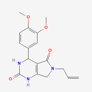 6-allyl-4-(3,4-dimethoxyphenyl)-3,4,6,7-tetrahydro-1H-pyrrolo[3,4-d]pyrimidine-2,5-dione - 923692-16-4