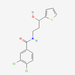3,4-dichloro-N-(3-hydroxy-3-(thiophen-2-yl)propyl)benzamide - 1421474-91-0