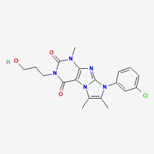 8-(3-chlorophenyl)-3-(3-hydroxypropyl)-1,6,7-trimethyl-1H-imidazo[2,1-f]purine-2,4(3H,8H)-dione - 896808-70-1