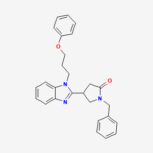 1-benzyl-4-[1-(3-phenoxypropyl)-1H-1,3-benzodiazol-2-yl]pyrrolidin-2-one - 847396-60-5