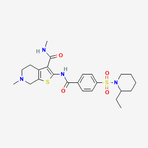 2-(4-((2-ethylpiperidin-1-yl)sulfonyl)benzamido)-N,6-dimethyl-4,5,6,7-tetrahydrothieno[2,3-c]pyridine-3-carboxamide - 533891-20-2