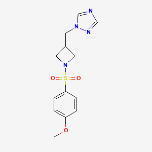 1-((1-((4-methoxyphenyl)sulfonyl)azetidin-3-yl)methyl)-1H-1,2,4-triazole - 2309774-75-0