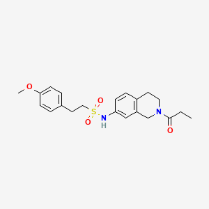 2-(4-methoxyphenyl)-N-(2-propanoyl-1,2,3,4-tetrahydroisoquinolin-7-yl)ethane-1-sulfonamide - 955752-42-8